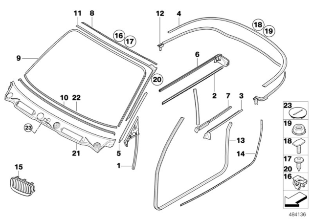 2011 BMW 128i  Channel Cover, Exterior, Door, Front Left Diagram for 51337164953