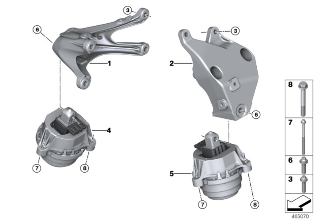 2016 BMW 740i  Engine Mount Left Diagram for 22116860463