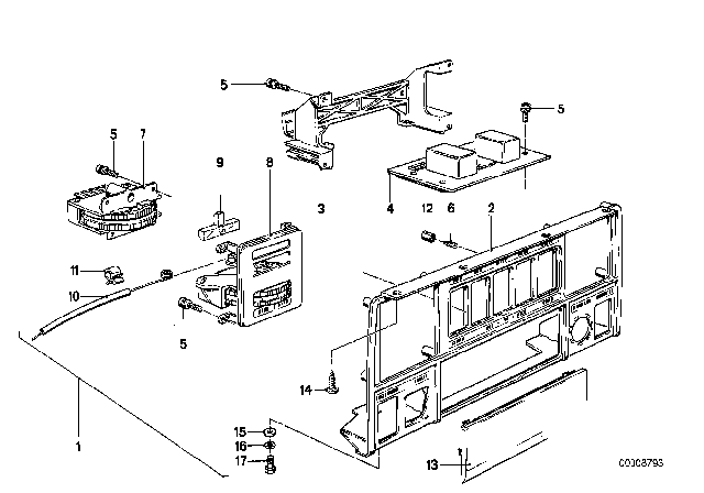 1981 BMW 733i  Heater Regulator Control Diagram for 64111466219