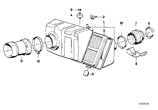 1985 BMW 524td  Intake Silencer Diagram for 13712240097