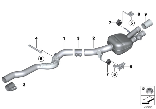 2014 BMW M6  Cross Brace Diagram for 18307845460