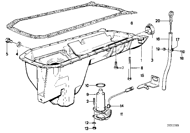 1991 BMW 535i  Dipstick Diagram for 11431718861