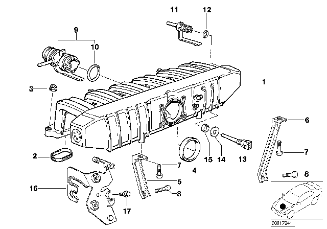 1993 BMW 525i  Gasket Ring Diagram for 11611735735