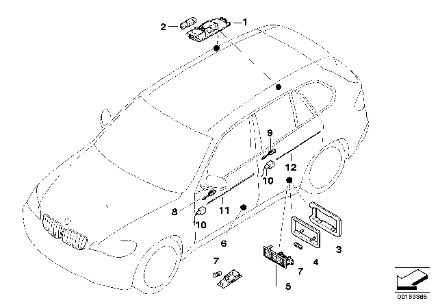 2013 BMW X5  Led Module, Door Opener, Front Diagram for 63316977251