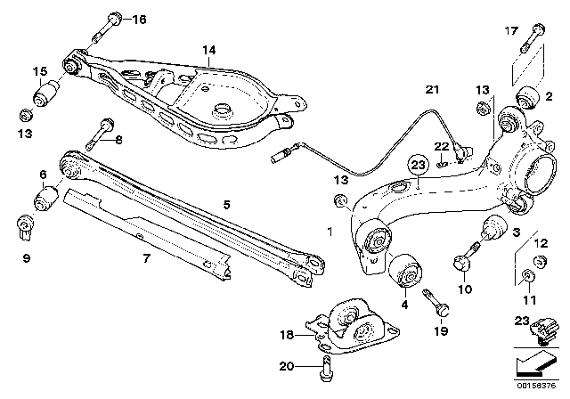 2004 BMW X3  Upper Left Wishbone Diagram for 33303402535
