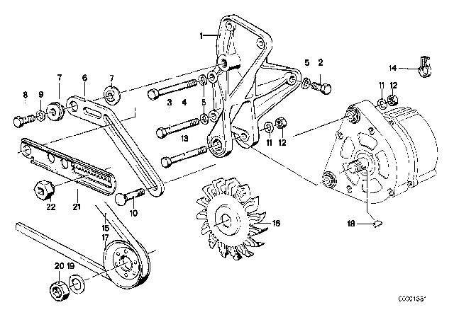 1983 BMW 320i  Supporting Bracket Diagram for 12311266828