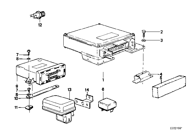 1983 BMW 633CSi  Temperature Switch Diagram for 12631279719