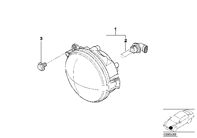 2002 BMW Z8  Headlight, High Beam Diagram for 63128377303