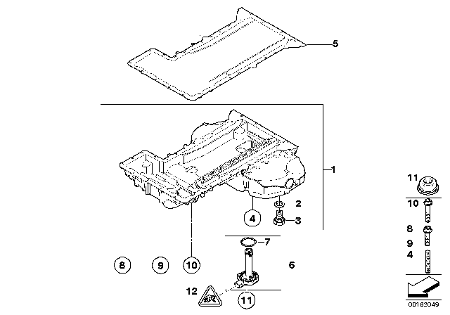 2009 BMW M3  Engine Oil Pan Gasket Diagram for 11137841085