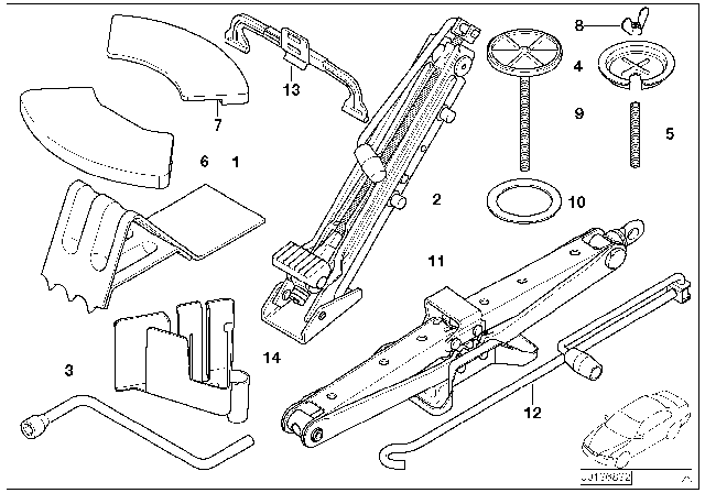 2001 BMW X5  Articulated Car Jack, Steel Diagram for 71126754372