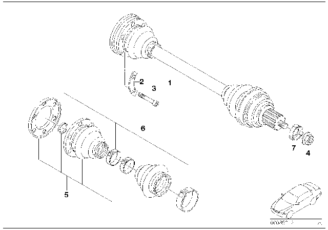 1991 BMW 318is  Repair Kit Bellows, Interior Diagram for 33219067812