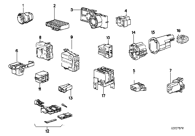 1992 BMW 325i  Plug Terminal For Head Light Diagram for 61131352234