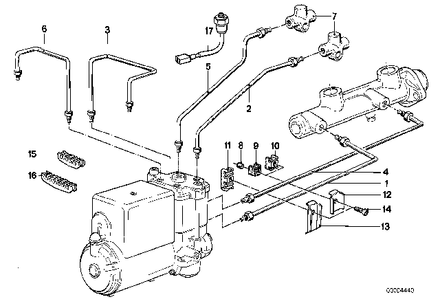 1986 BMW 535i  Intermediate Piece Diagram for 34321160028