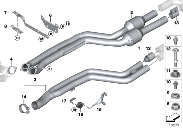 2007 BMW 335i  Catalytic Converter Diagram for 18307592448