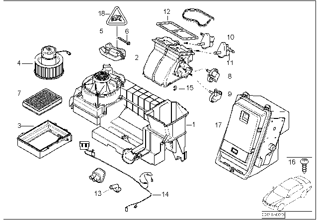 2002 BMW 745Li  Actuator, Left Warm Air Flap Diagram for 64116911821