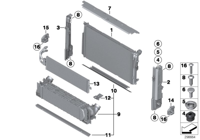 2015 BMW 335i xDrive Module Carrier, Right Diagram for 17117600538