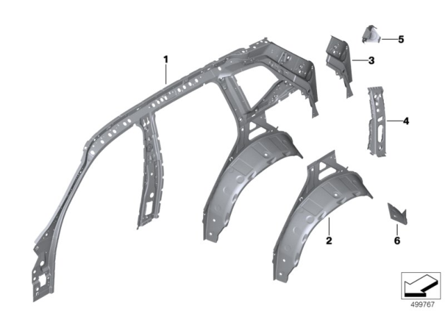 2019 BMW X4 Reinforcement Wheelhousing Left Diagram for 41009498831