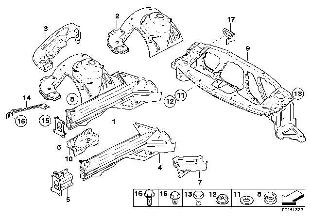 2007 BMW Z4 M  Front Left Engine Support Diagram for 41117171461