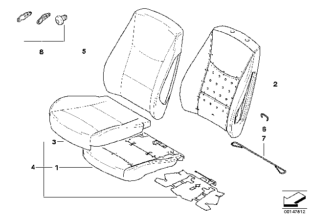 2010 BMW 128i  Cover, Basic Backrest, Leather, Left Diagram for 52107235729