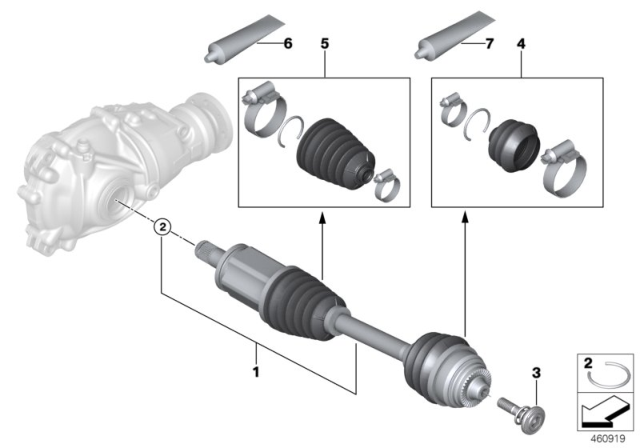 2019 BMW 330i xDrive  Repair Kit Bellows, Interior Diagram for 31608680223