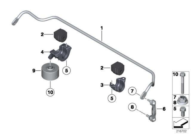 2013 BMW Alpina B7L Stabilizer, Rear Diagram for 33556788629