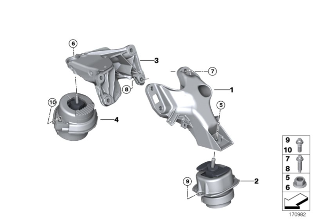 2011 BMW X5  Engine Support Right Diagram for 22116797920