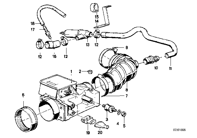1987 BMW 528e  Reducer Diagram for 11741264787