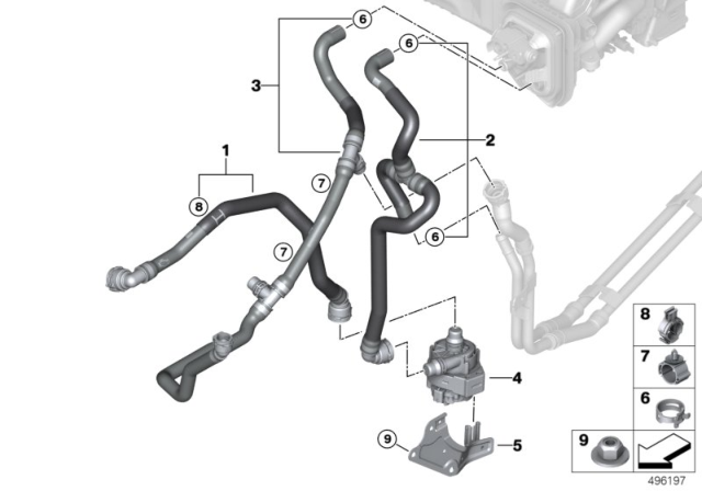 2020 BMW X7 BRACKET FOR AUXILIARY WATER Diagram for 64219476805
