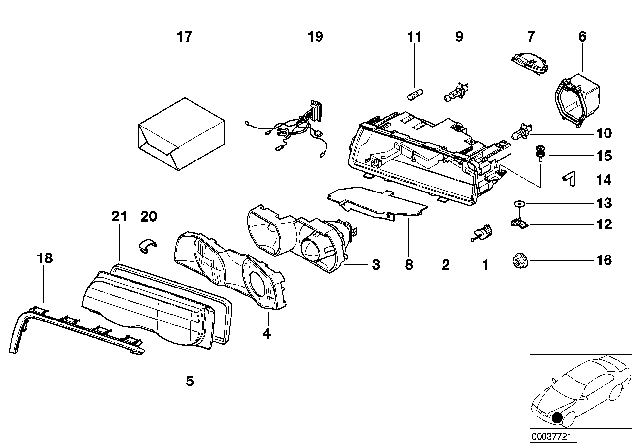 1999 BMW 740i  Ventilation Grommet Diagram for 63128361282