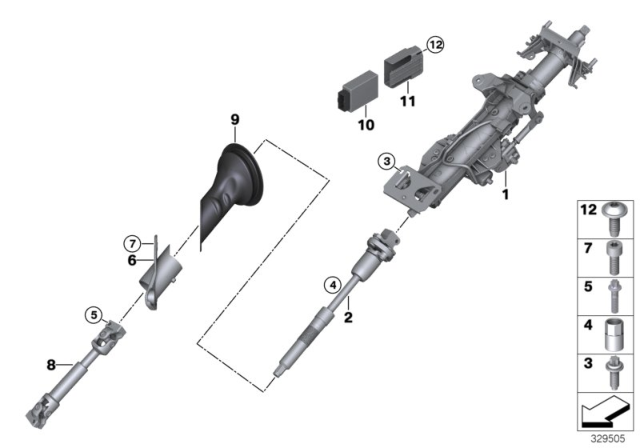 2017 BMW X5 M  Bearing Plate, Steering Spindle, Middle Diagram for 32306777040