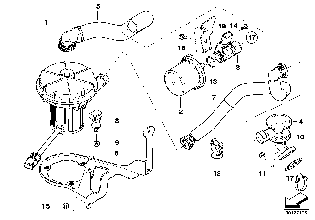 2005 BMW 530i  Pressure Hose Assy Diagram for 11727556956