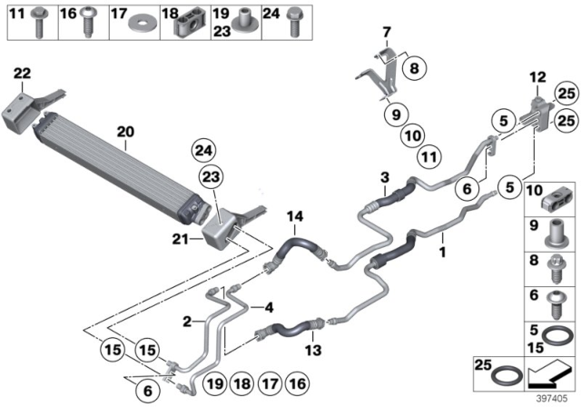 2017 BMW Alpina B6 xDrive Gran Coupe  Oil Cooling Pipe Inlet Diagram for 17227596866