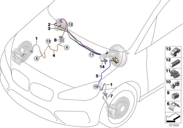 2019 BMW X2  Brake Pipe Bracket Diagram for 21526858650