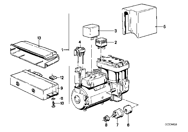 1988 BMW 635CSi Relay, Valve Control, Hydraulic.Modulator Abs Diagram for 34511154228