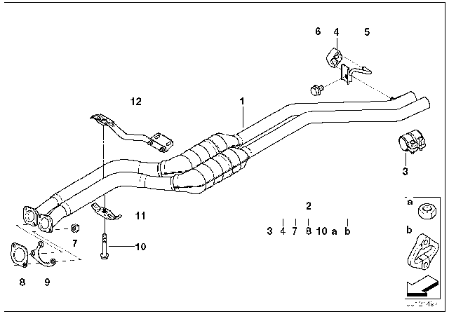 2001 BMW Z3  Set Of Add-On Parts, Silencer Diagram for 18210151439