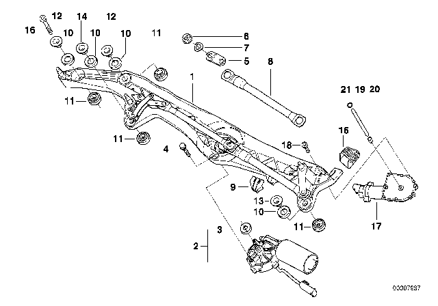 1998 BMW 740iL  Bush Diagram for 61618360409