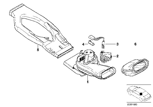 1999 BMW 740iL  Connecting Branch Blower Rear Passenger.Compartment. Diagram for 64228369447