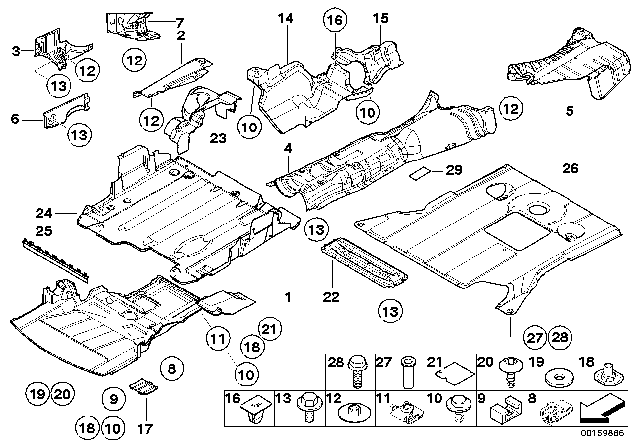 2004 BMW 325xi Blind Rivet Nut, Flat Headed Diagram for 41132291403