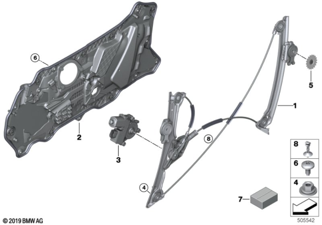 2020 BMW 840i xDrive  DRIVE FOR WINDOW LIFTER, LEF Diagram for 61359466689