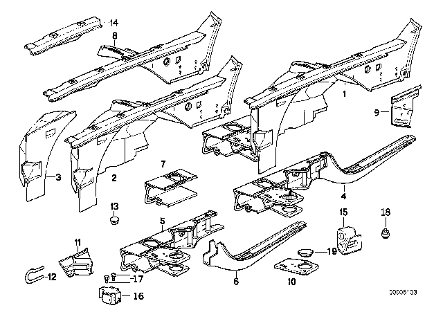 1993 BMW M5  Connection Plate Right Diagram for 41111958046