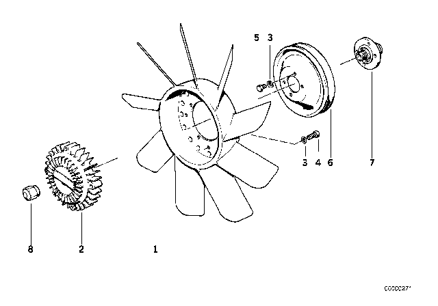 1984 BMW 318i  Pulley Diagram for 11511709193