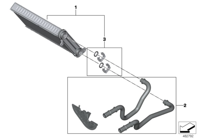 2020 BMW M340i xDrive  Transmission Oil Cooler Diagram for 64116993715