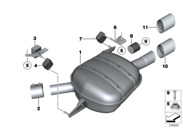 2016 BMW ActiveHybrid 5  Repair Exhaust Cover Diagram for 18307612733
