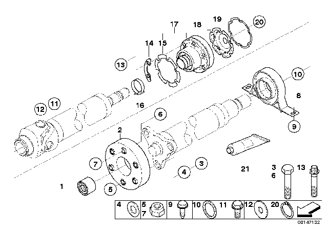 2007 BMW 525xi  Hex Bolt With Washer Diagram for 26107542194