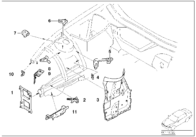 2005 BMW Z4  Mount For Strut Brace Diagram for 41007193040