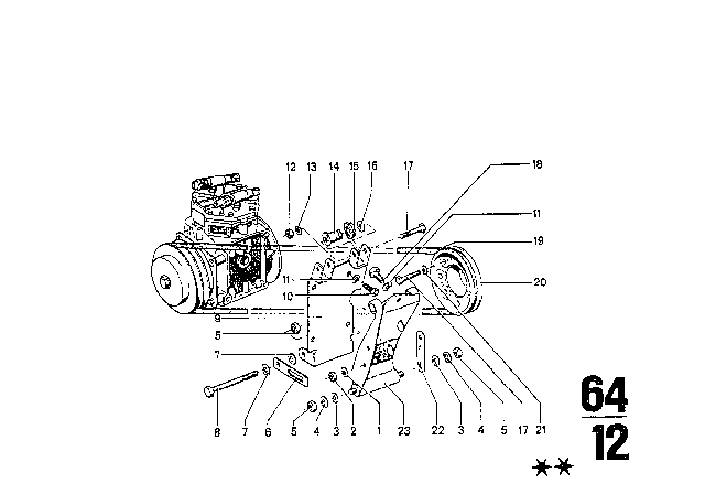 1969 BMW 2500  Vacuum Hose Diagram for 64111368684