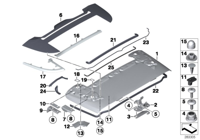 2014 BMW M6  Drip Moulding, Left Diagram for 51177279519