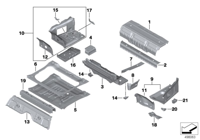 2018 BMW 530e xDrive Support, Battery Tray Diagram for 41007478193