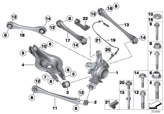 2020 BMW 430i  Roll-Over Strut With Rubber Mount Diagram for 33326867540