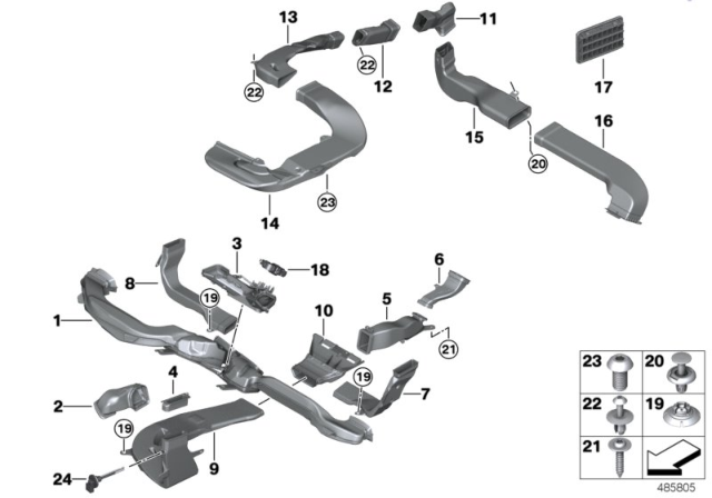 2019 BMW M760i xDrive  Rear Ventilation Diagram for 64229176945
